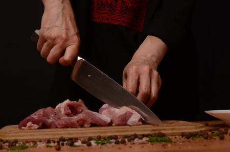 Mincer with fresh minced meatの写真素材