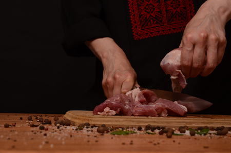 Mincer with fresh minced meatの写真素材