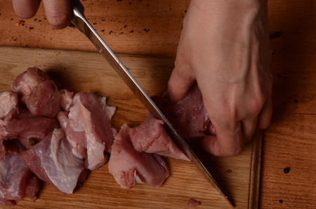 Mincer with fresh minced meatの写真素材