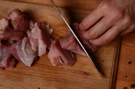 Mincer with fresh minced meatの写真素材