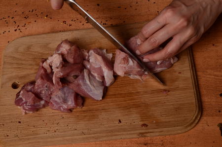 Mincer with fresh minced meatの写真素材