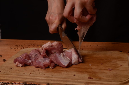 Mincer with fresh minced meatの写真素材