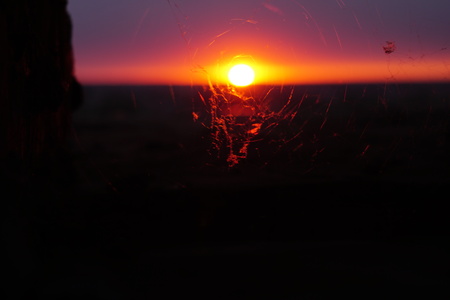 Fiery orange sunset sky. Beautiful sky.の写真素材