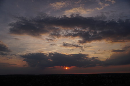 sunset sky cloudsの写真素材