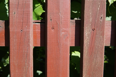 Wooden fence on a residental terrace.の写真素材