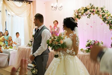 Modern Ukrainian Wedding Kovel Ukraine 08.11.2018のeditorial素材