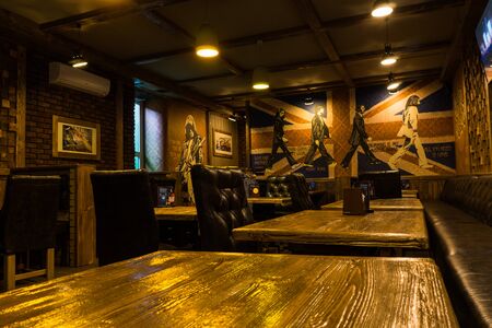 Lutsk, Ukraine 02.03.2017 new and clean luxury restaurant in european style.