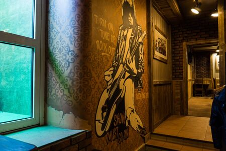 new and clean luxury restaurant in european style Lutsk, Ukraine 02.03.2017.のeditorial素材