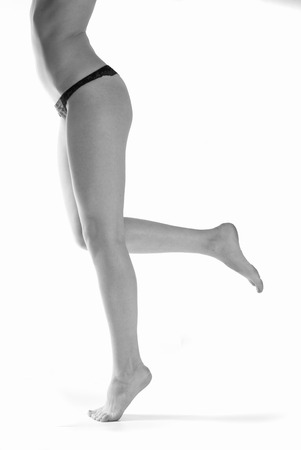 Perfect female legs, isolated on white backgroundの写真素材
