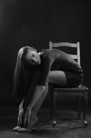 fashion girl in a bathing suitの写真素材