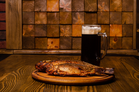 Fish and  beer food.の写真素材