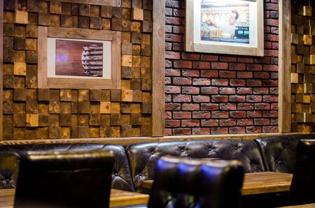 new and clean luxury restaurant in european style Lutsk, Ukraine 02.03.2017.のeditorial素材