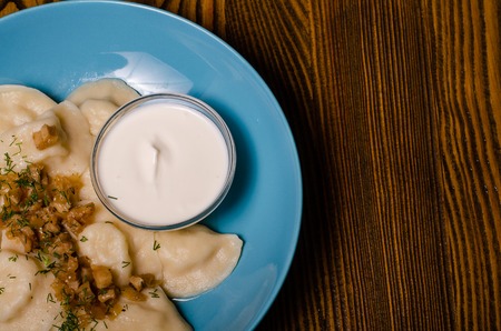 Cepelinai - traditional Lithuanian stuffed potato dumplings.