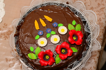 Chocolate cake with berries