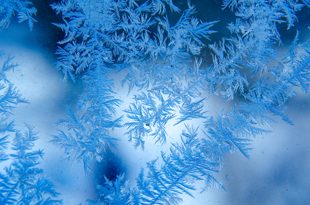 Frost pattern on the windowの写真素材