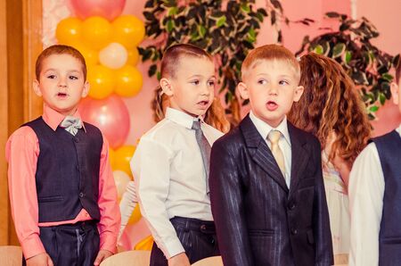 graduation day, kindergarten Malvin, Lutsk Ukraine 20/05/2014.のeditorial素材