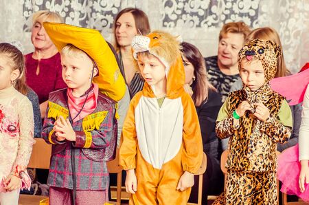 New Year's in kindergarten editorial reportage Ukraine Lutsk 27.12.2017.のeditorial素材