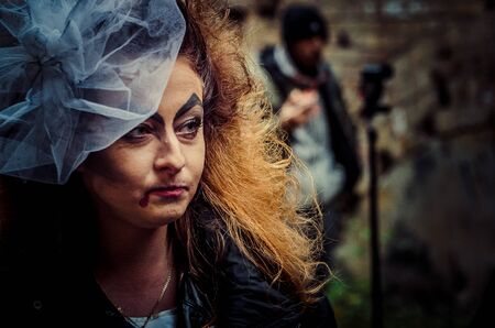 halloween photo shooter, Tarakan Fort in Dubno Ukraine 01/11/2014のeditorial素材