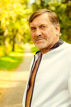 Portrait of an Elderly Gentleman. Park Ukraine Lutsk 19-09-2014のeditorial素材