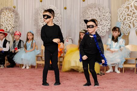 New Year's in kindergarten editorial reportage Ukraine Lutsk 12.01.2019.のeditorial素材