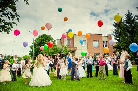 graduation day, kindergarten Malvin, Lutsk Ukraine 20/05/2014.のeditorial素材