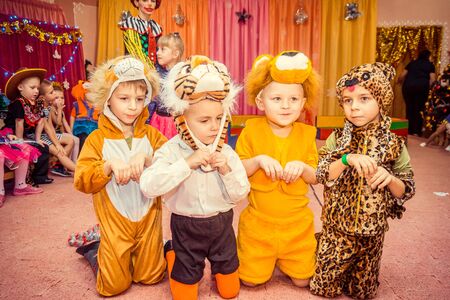 New Year's in kindergarten editorial reportage Ukraine Lutsk 27.12.2017.のeditorial素材