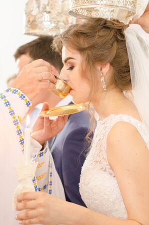 Wedding wedding day beautiful bride and elegant groom walking after wedding luxury 23.07.2017 Lutsk, Ukraina.のeditorial素材