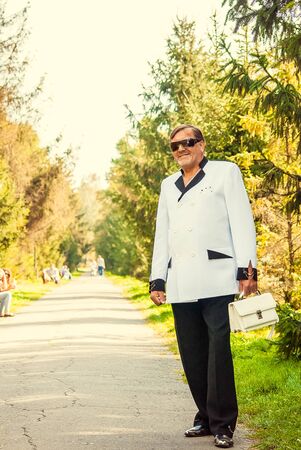Portrait of an Elderly Gentleman. Park Ukraine Lutsk 19-09-2014のeditorial素材