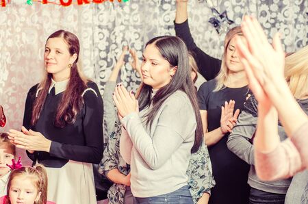 New Year's in kindergarten editorial reportage Ukraine Lutsk 27.12.2017.のeditorial素材