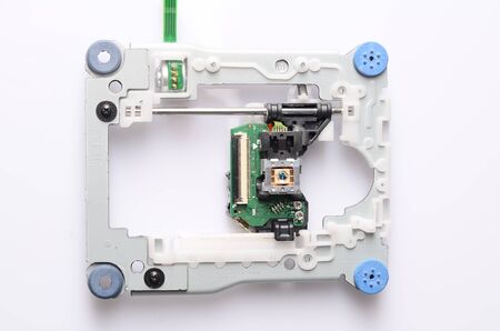 Collection of electronic components isolated in white.