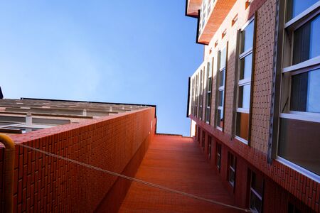 Modern and new apartment building. Multistoried, modern, new and stylish living block of flats. Real...