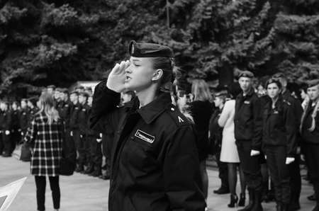 oath of military cadets Lutsk Ukraine 12/10/2019.のeditorial素材