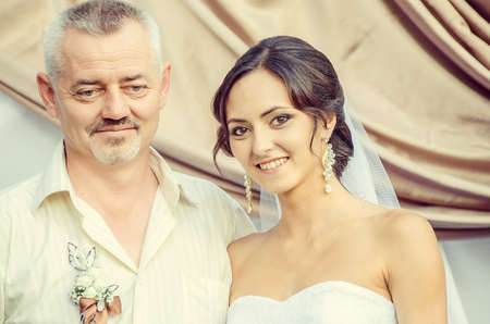 Lovely couple in Ukrainian wedding Lutsk Ukraine 26.09.2014.のeditorial素材