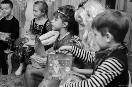 New Year's in kindergarten editorial reportage Ukraine Lutsk 12.01.2019.のeditorial素材