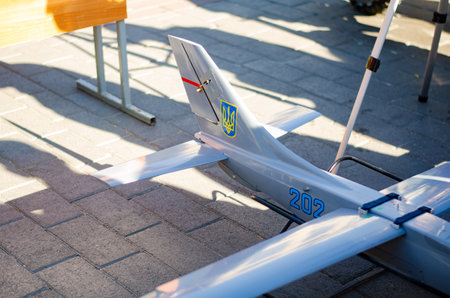 drone Harfang is a medium-altitude, long-endurance UAV system developed for the Ukraine Air Forceの写真素材