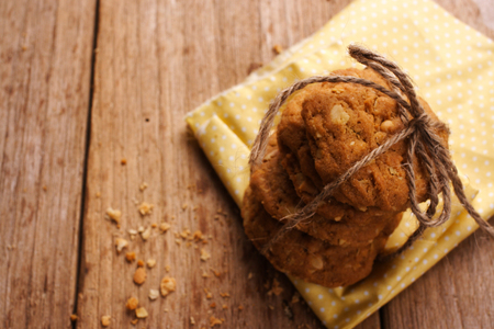 Cookie on wooden backgroundの写真素材