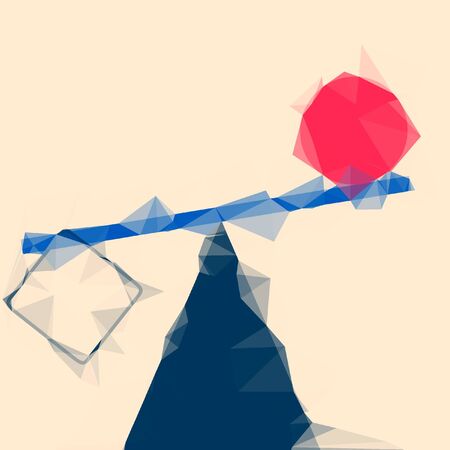 Abstract image of geometric figures in the form of poligon ona tan backgroundの写真素材