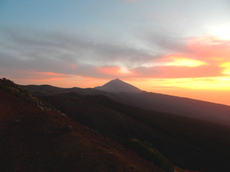 Sunset in Tenerife Islandの写真素材