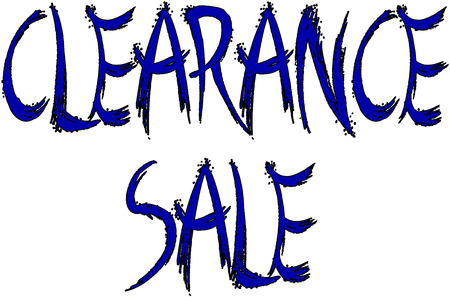 Clearance sale words on Blue written on a White Backgroundのイラスト素材