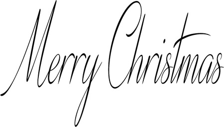 Merry Christmas writen in English written on a white Backgroundのイラスト素材
