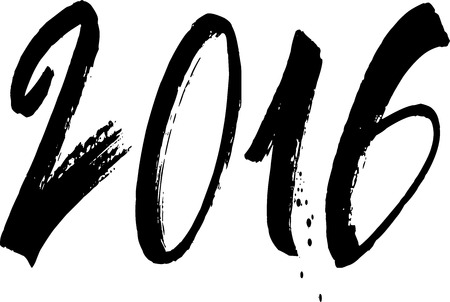 2016 gretting sign writen on a white Backgroundのイラスト素材