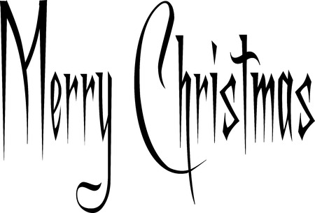 Merry Christmas writen in English on a white Background.のイラスト素材