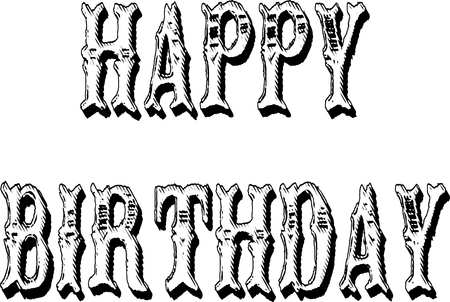 Illustration of text 'Happy Birthday  on white background.のイラスト素材