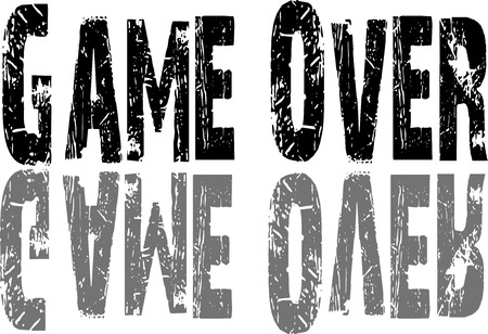 Game over text on white Backgroundのイラスト素材