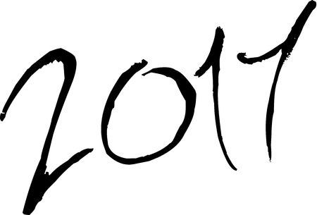 Happy New Year 2017 on a white background.のイラスト素材