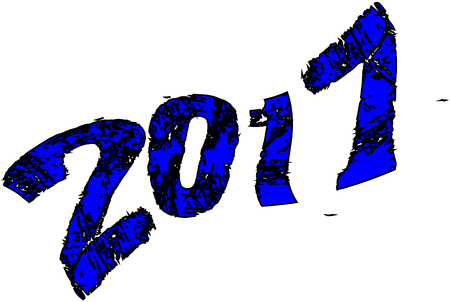 Happy New Year 2017 on a white background.