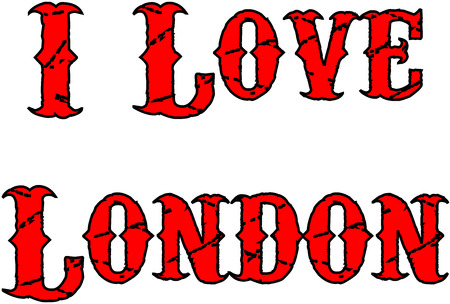 I Love London sign on white background,のイラスト素材