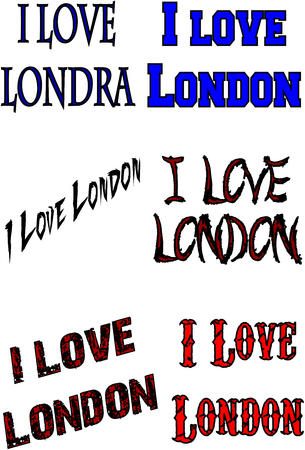 I Love London sign on white background,のイラスト素材