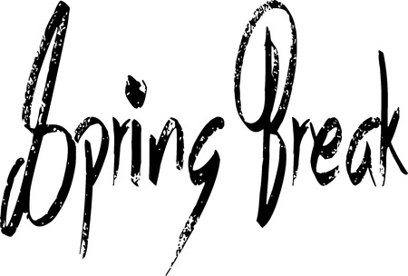 Spring Break Text illustration on white backgroundのイラスト素材