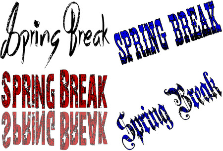 Spring Break Text illustration on white backgroundのイラスト素材